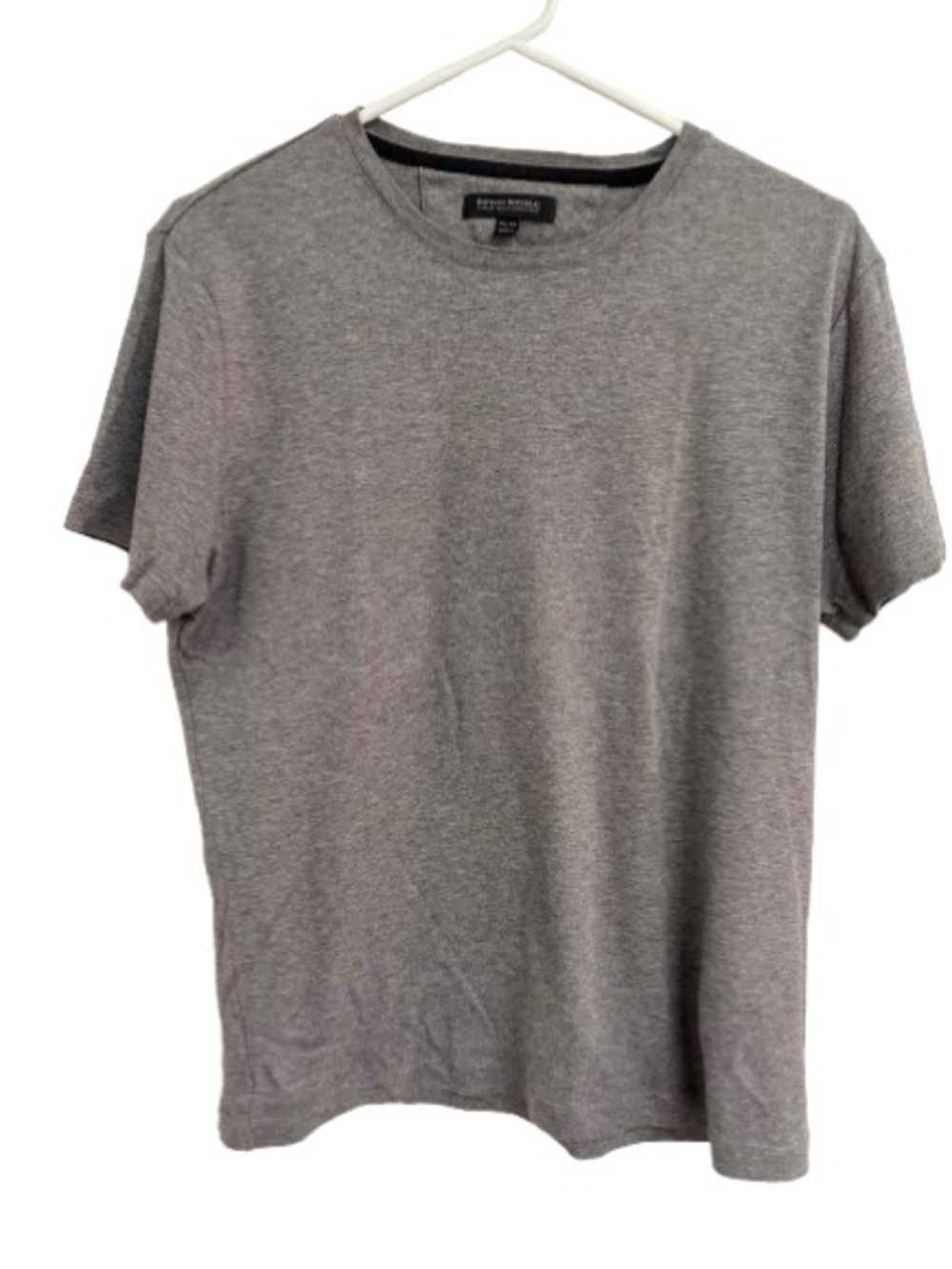 Banana Republic Heather Gray Crewneck Tee with Black Neck Trim